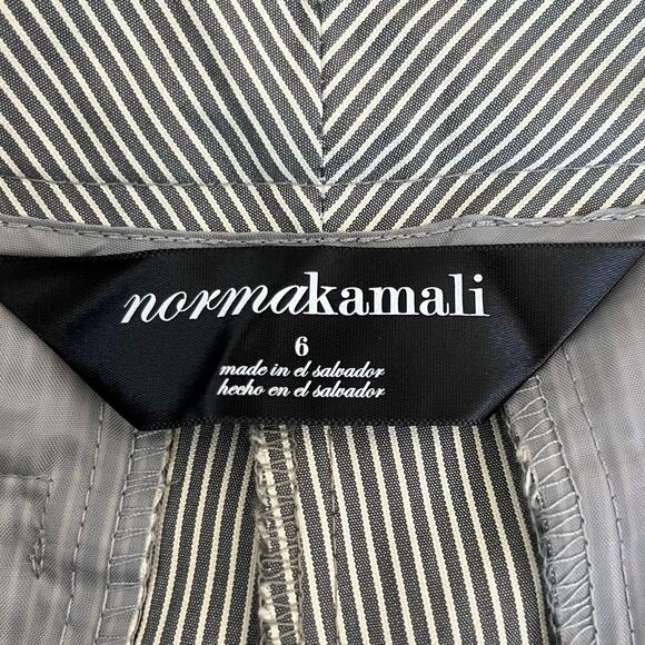 Norma Kamali Anthropologie Mid Rise Ankle Pant Black Straw Pinstripe 6 NWT - Picture 3 of 13